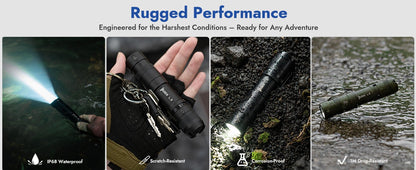 WUBEN L3 Flashlights High Lumens, 3000 Lumen Tactical Flashlight Rechargeable, Dual-Way Charging 7 Light Mode, IP68 Waterproof