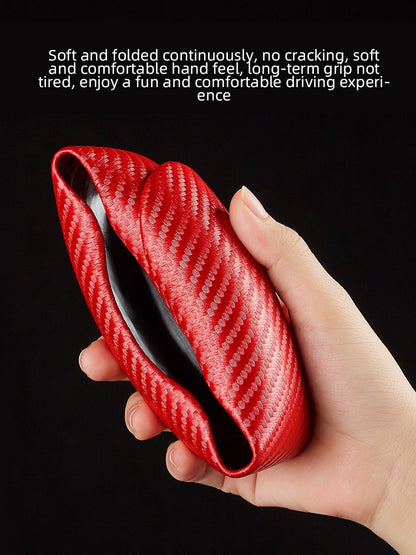 Capa Universal de Volante Antiderrapante de Fibra de Carbono para Carro, Capa Auxiliar de Volante para Carro, Acessórios Antiderrapantes