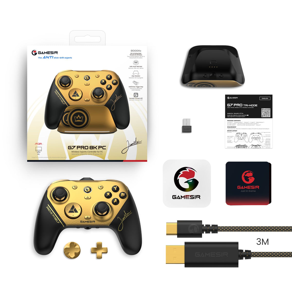 GameSir G7 Pro 8K Champion Edition Hall Effect Switch Controller for Nintendo Switch 2, Android, iOS, PC, Steam, 8000Hz Gamepad