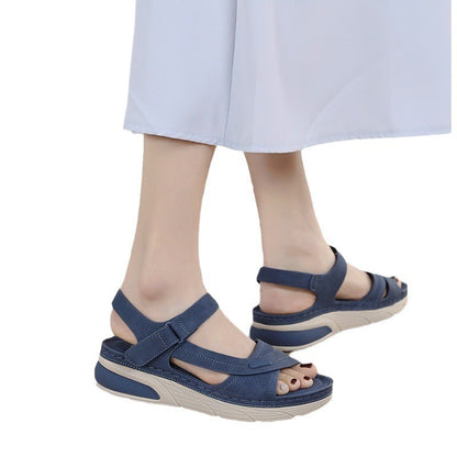 Sandal Lightweight Casual Sporty Comfortable Thick-Soled Velcro Versatile Fashion Trend Breathable National Style Wear-Resistant