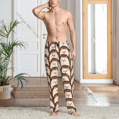 Cute Hedgehog Mens Pajamas Pyjamas Pants Lounge Pants Sleep Bottoms