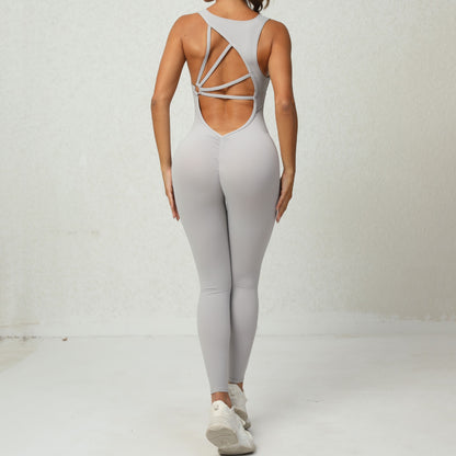 Sportswear Woman Gym Fitness Overalls Sporty Jumpsuit Women NEW Sport Set Women Yoga Clothes One Piece Outfit Purple Red