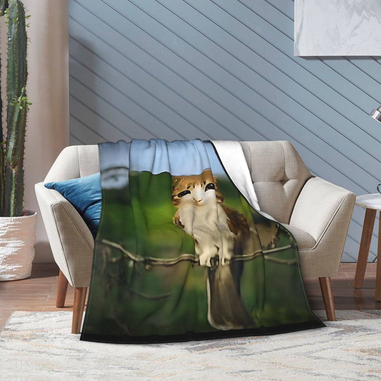 Minha Coberta Engraçada do Meme "Meowl" de Animal Espiritual, Super Quente, Gato, Coruja, Meme, "Brainrot", Manta para Viagem de Inverno, Sofá, Cama, Colcha
