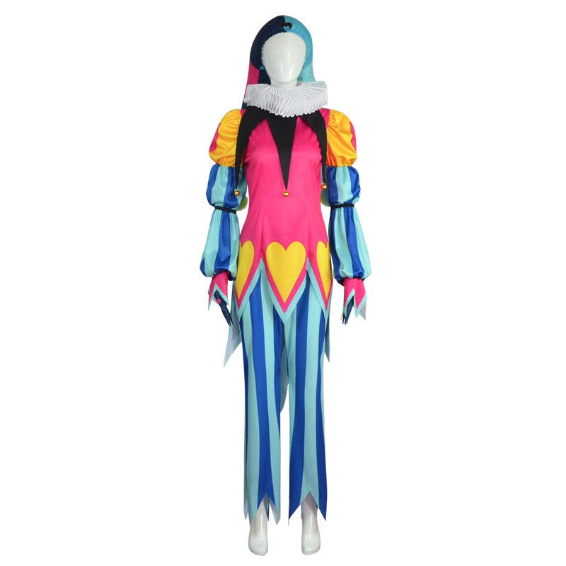 Hazbin Hotel Fizzarolli Cosplay Costume The Amazing Digital Circus Pomni Pierrot Harlequin Clown Outfit Halloween Party Costume