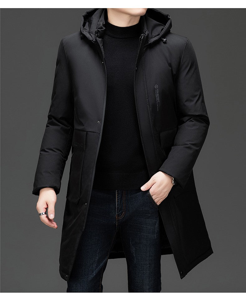 High End Long Thicken Winter New Brand Casual Fashion Hooded Parka Jacket Heavy Windbreaker Outdoor Windproof Coats Outerwear