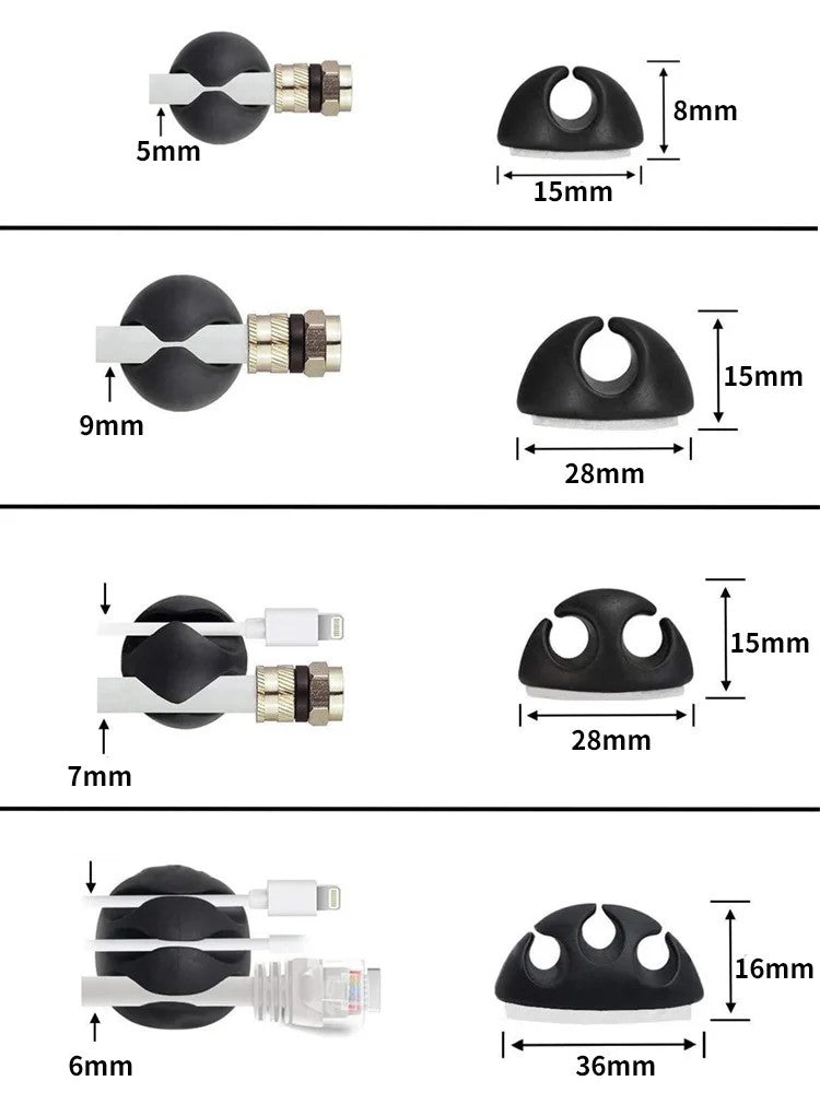 20pcs Data Cable Holders Charger Line Clip Easy to install For Computer/Tablet/Cellphone Wire Organization Household Accessories