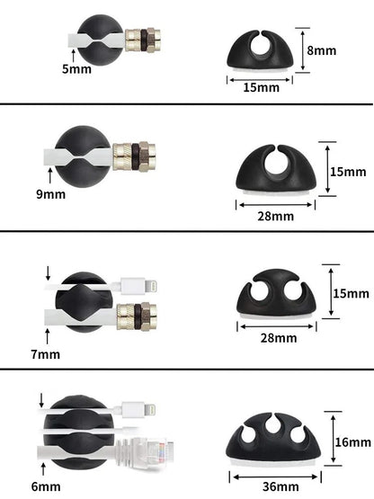 20pcs Data Cable Holders Charger Line Clip Easy to install For Computer/Tablet/Cellphone Wire Organization Household Accessories