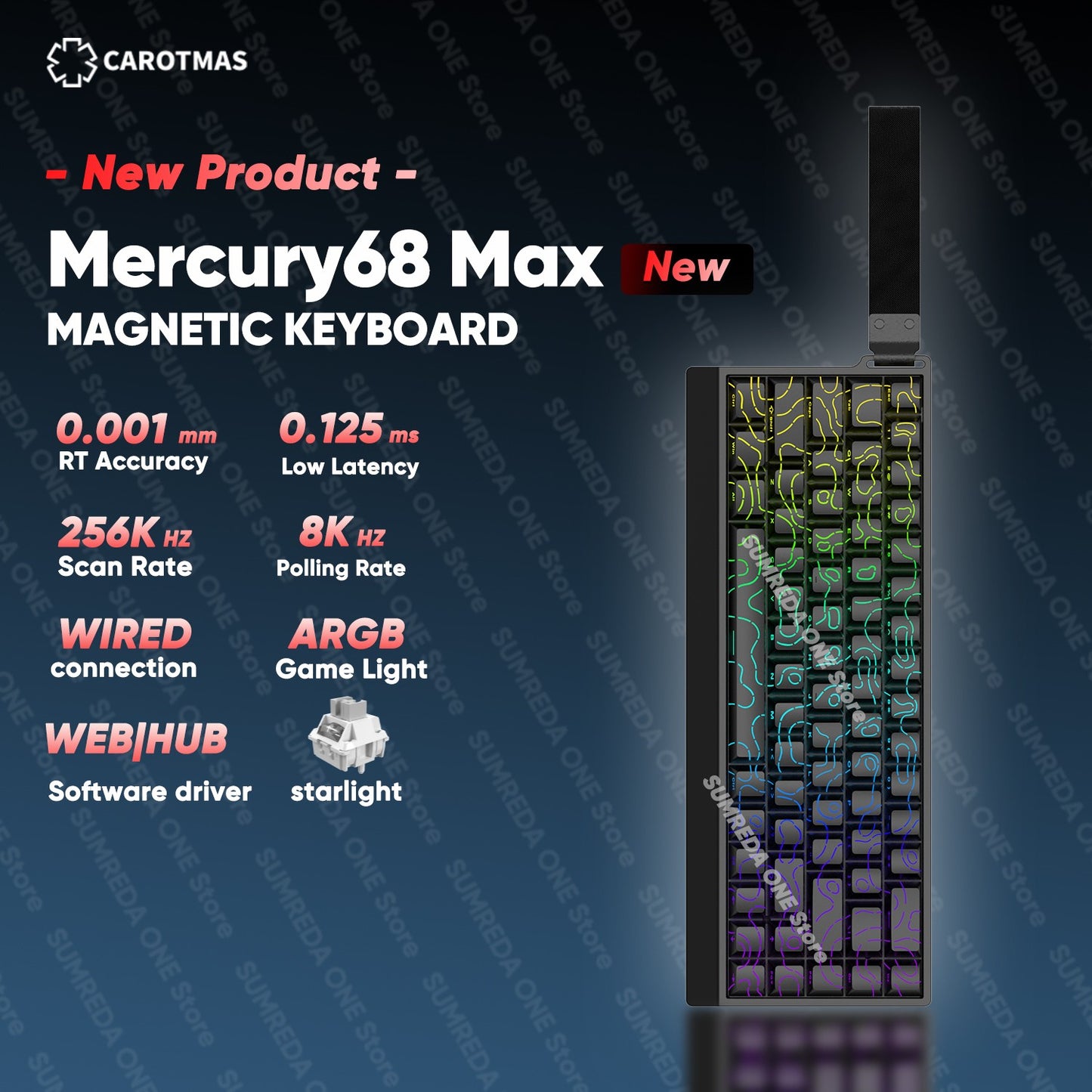 IROK Carotmas Mercury68 Max mars68 pro Mercury 68 Gaming Teclado Mecânico Magnético Rapid Trigge 0.001 8K Teclado Gamer Com Fio