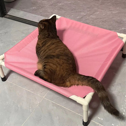 Cama de Acampamento para Animais de Estimação Cama Elevada para Cães Cama Dobrável para Acampamento de Filhotes Casa para Gatos Portátil Removível Lavável Camas para Filhotes Rede para Cães