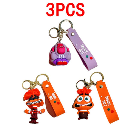 30 Peças/Conjunto Atacado Chaveiro Divertida Mente 2 Boneco de Personagem de Desenho Animado Fofo Chaveiro Pingente de Boneca de Personagem de Filme para Presente Infantil