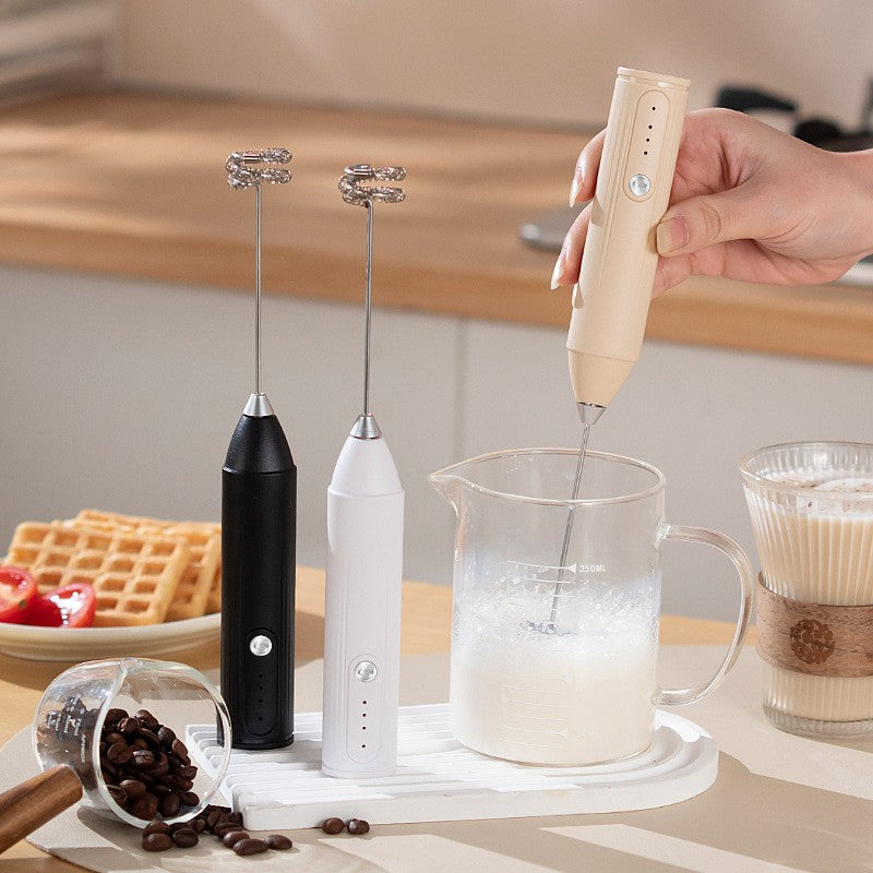Máquina de café com leite elétrica, batedor de ovos, espumador de bebidas portátil sem fio, mini batedor de geleia de cozinha portátil de 3 velocidades