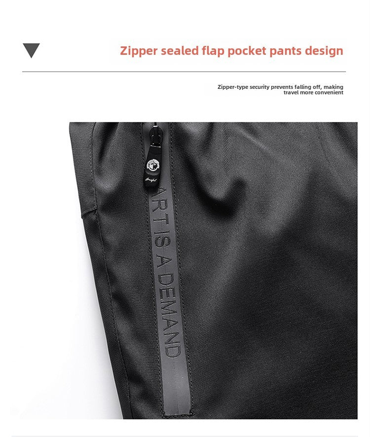 Men's Down Pants Autumn Winter New Solid Color Thickened Warm Outdoor Travel Adventure Harem Pants Men's Plus Size Casual Pants