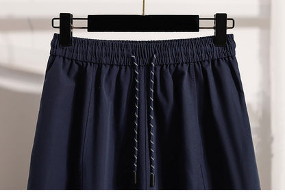 Korean Style Casual Versatile Long Skirt Plus Size Skirts Women 2025 Autumn New Fashionable High Elastic Waist A Line Skirt