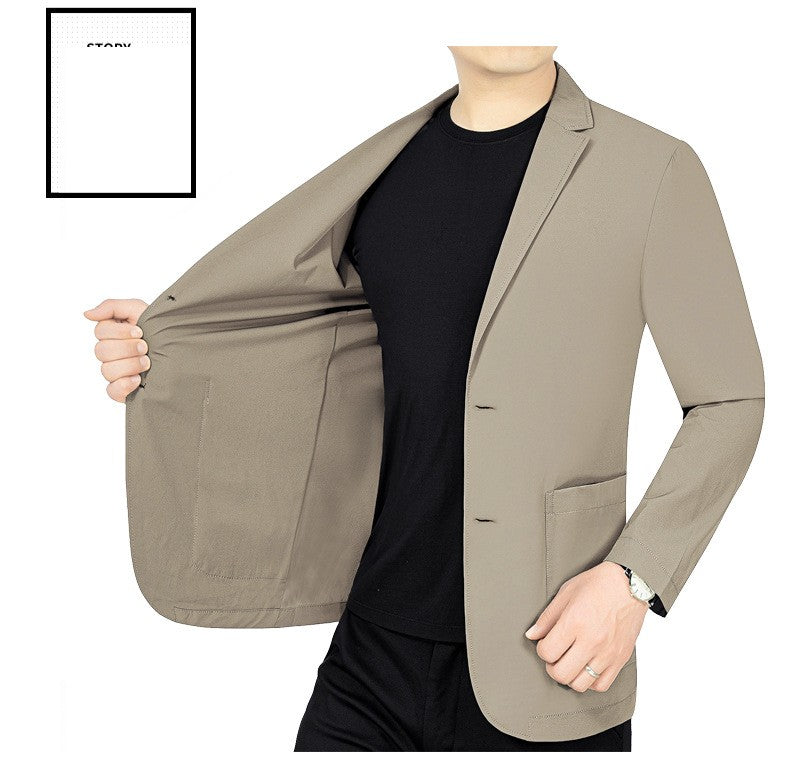 New Summer Male Thin Elastic Blazers Jackets Quality Men Breathable Sunscreen Blazers Coats Man Business Casual Suits Coats 4XL