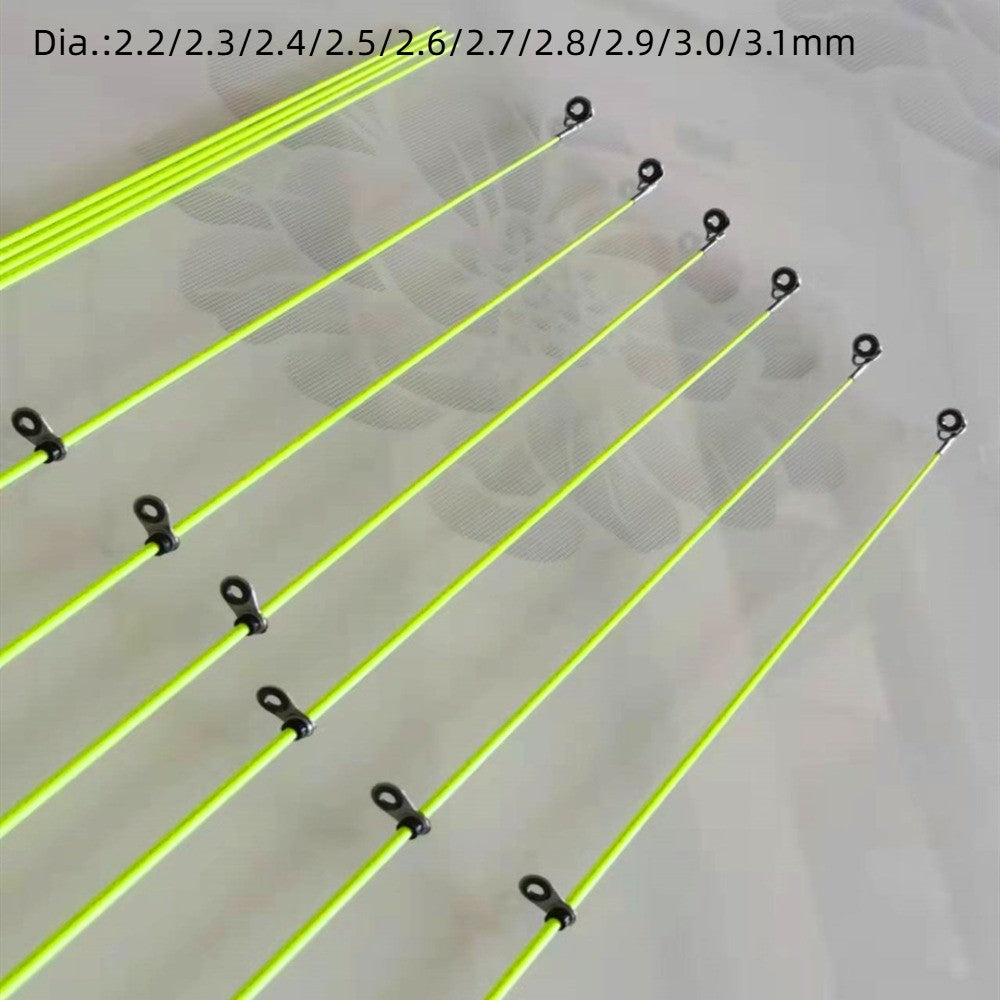 2pcs 50cm Boat/Raft Rod Tip Spare Tail fiberglass Repair Parts Refit Replacement Fishing Rod Tip With top ring