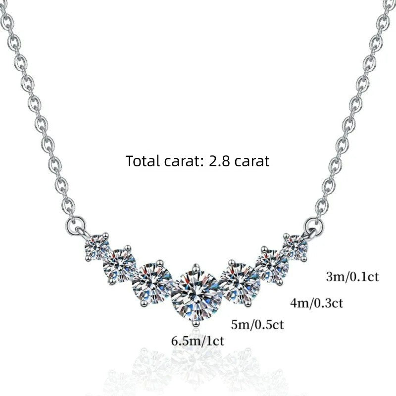1.7-5.0ct D Cor Moissanite Feminino Pingente Prata Colar Para Mulheres Correntes Festa Noiva Joias Finas Colar de Prata Esterlina 925