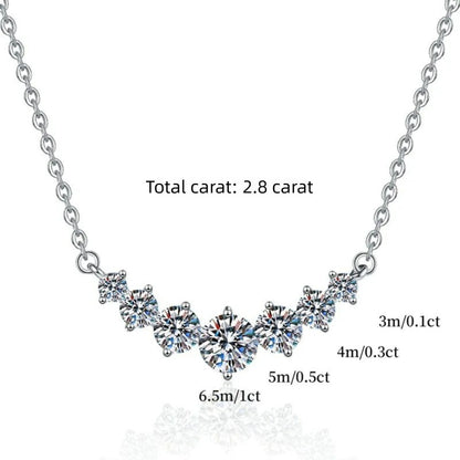 1.7-5.0ct D Cor Moissanite Feminino Pingente Prata Colar Para Mulheres Correntes Festa Noiva Joias Finas Colar de Prata Esterlina 925