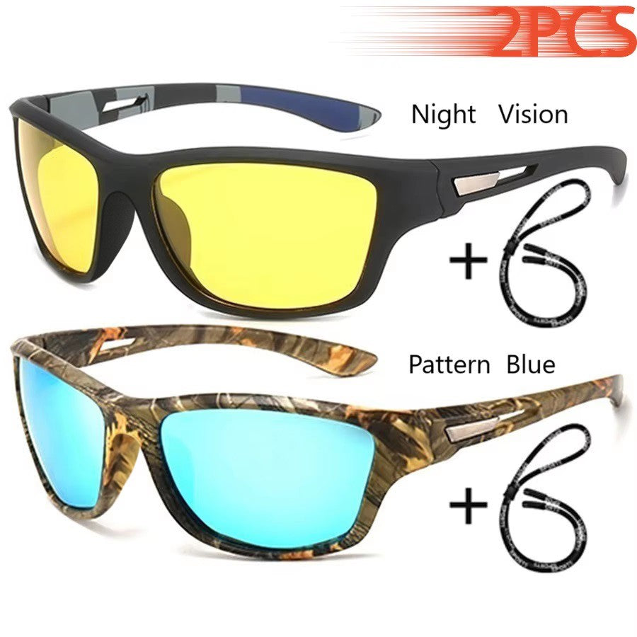 Fashion Polarized Sports Sunglasses With Chain Men Women Brand Designer Retro Sun Glasses Cycling Climbing Fishing UV400 Eyewear