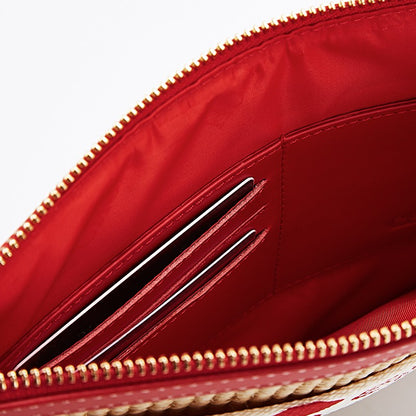 CHCH Handmade Woven Clutch Bag Ribbon Embellished Niche Style Clutch Bag