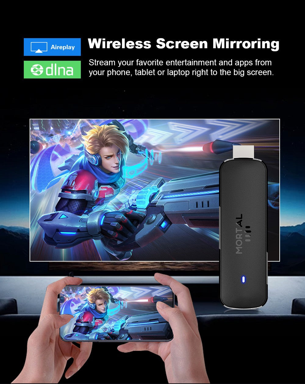 Versão Global Android14 TV Stick Home Theater Allwinner H313 Mortal Q8 Suporte 4K@60fps Wifi6 Bluetooth Controle Remoto por Voz TV Ao Vivo