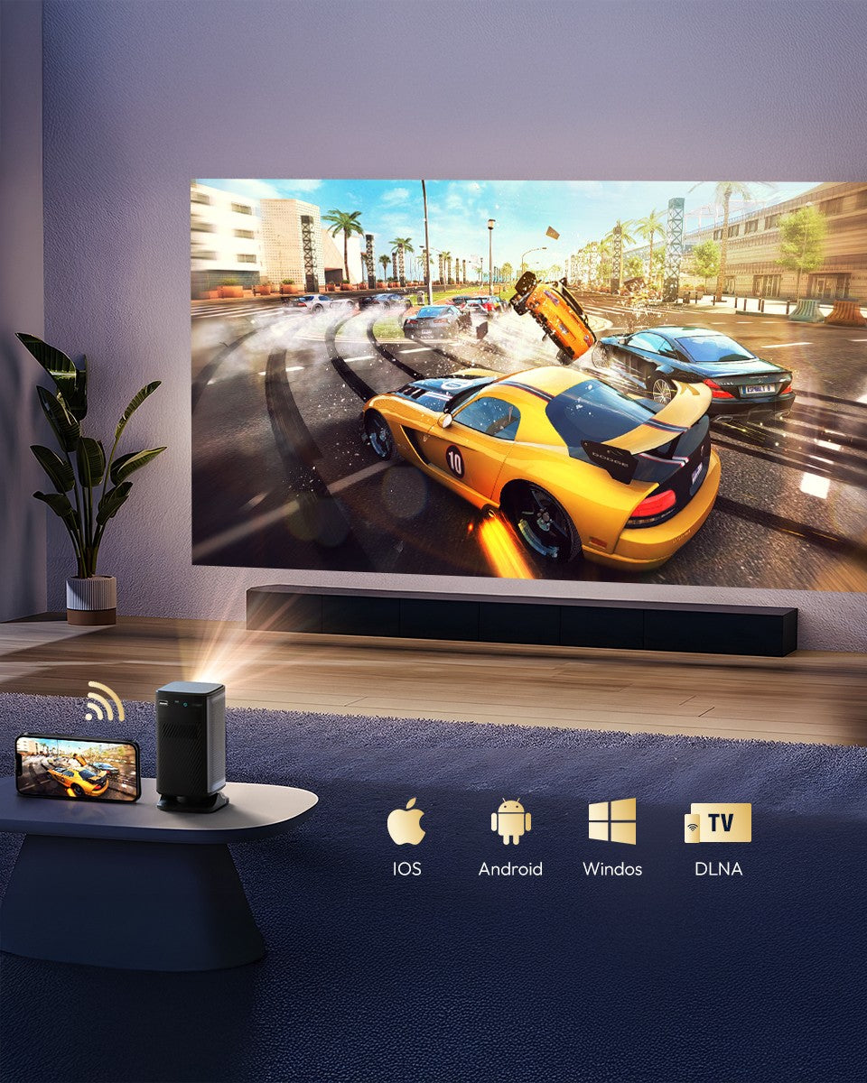 Projetor Portátil Mini BYINTEK P70X com Bateria Integrada Suporte 4K 3D Wifi para Noite de Cinema ao Ar Livre Projetores de Home Theater