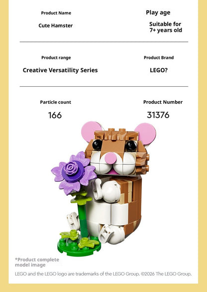 Série Lego Bloco Criativo Multifuncional 31376 Hamster Fofo Quebra-Cabeça de Blocos de Montar para Meninos e Meninas Presente de Brinquedo