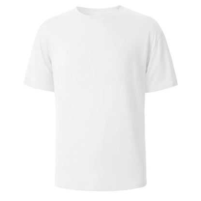 500/300g Heavy-duty White Pure Cotton T-shirt Thickened Threaded Round Neck Short Sleeves Three Needle Half Sleeve Tees