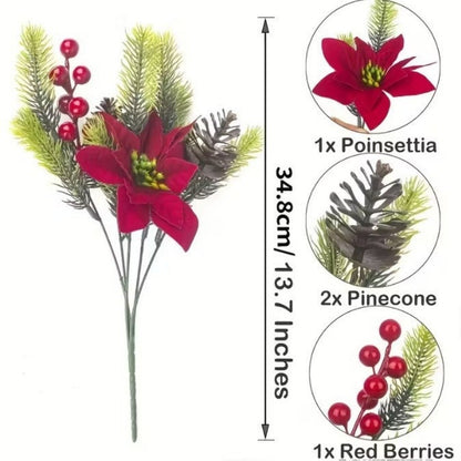 Artificial Flowers Maintenance-Free Christmas Bouquet Red Berry Decoration Festive Holiday Artificial Flowers For Festive Home