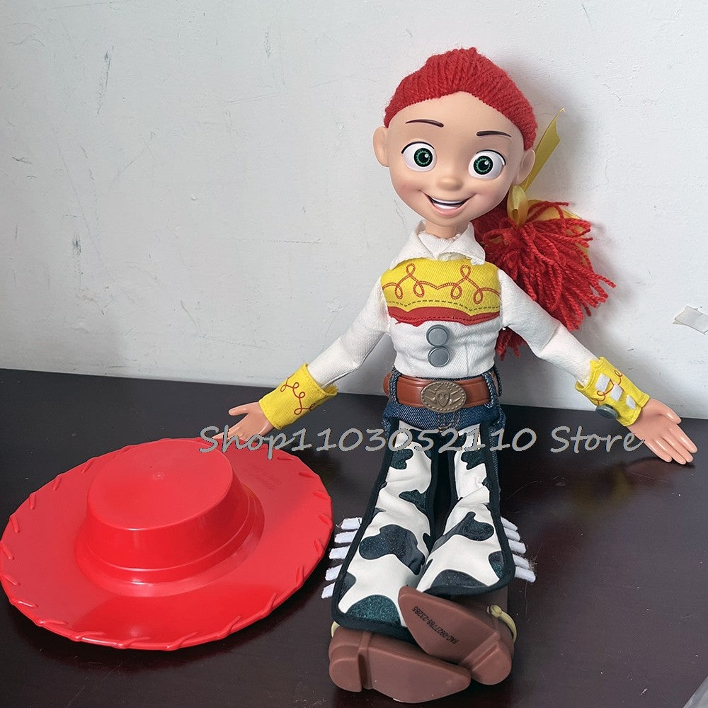 Toy Story 4 Woody e Jessie Articulados com Falas Canto Macio Fofo Anime Figura Decoração Modelo Presente de Aniversário Brinquedos