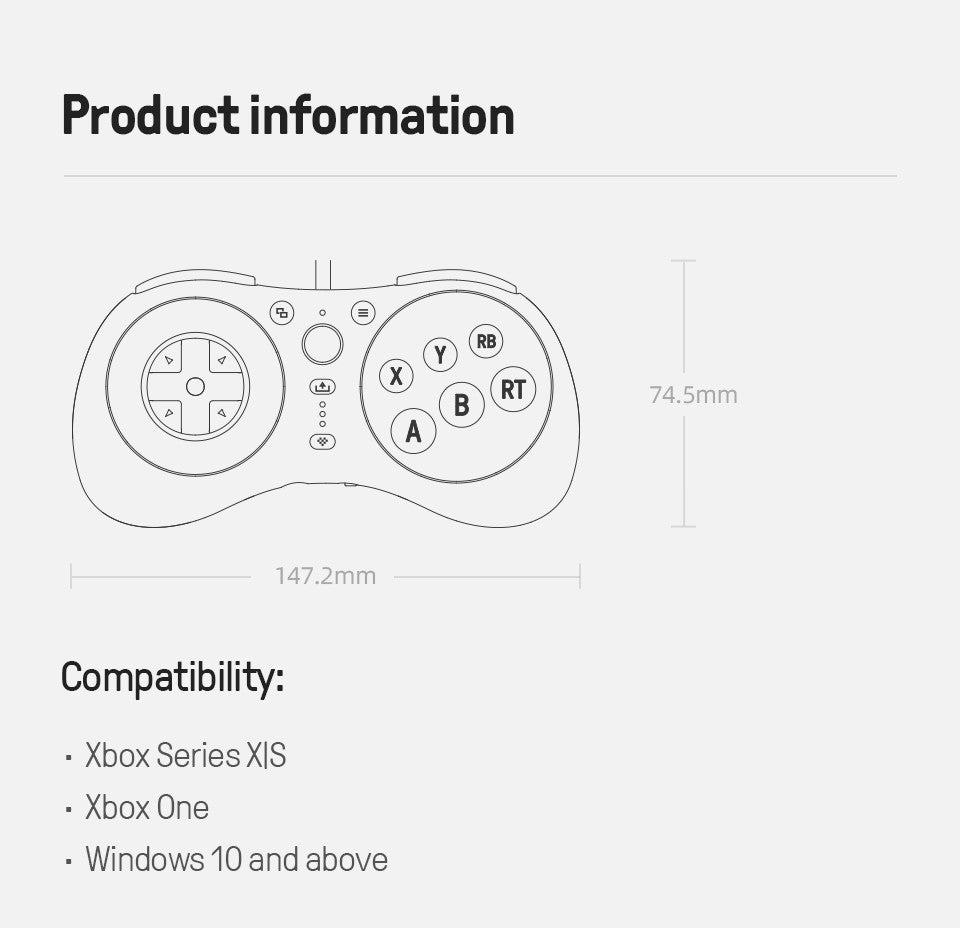 8BitDo M30 Gamepad Wired Controller for Xbox Series X|S, Xbox One, and Windows with 6-Button Layout - Officially Licensed