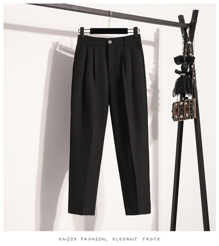 Plus Size Pants Woman 2025 Autumn Winter New Arrival High Waist Suit Pants High Quality Korean Style Straight Trousers