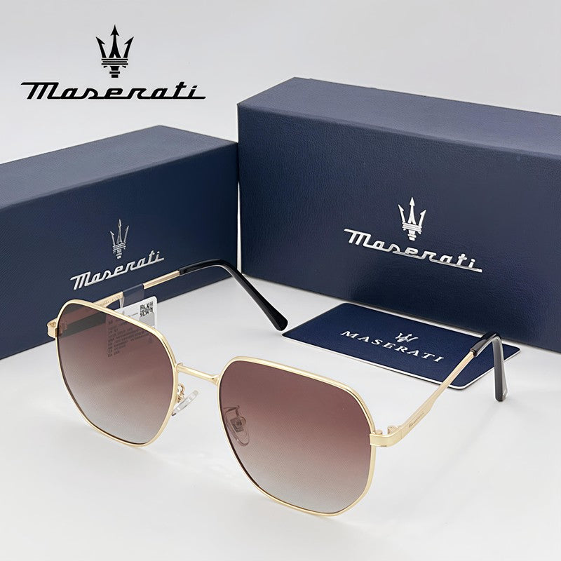 Óculos de Sol MASERATI Quadrados Estilosos Polarizados para Dirigir, Viajar, Masculinos e Femininos, UV400 Visão Nítida