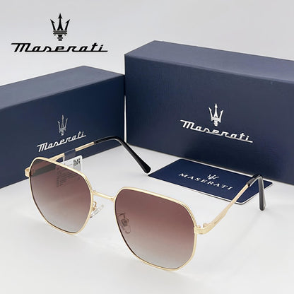 Óculos de Sol MASERATI Quadrados Estilosos Polarizados para Dirigir, Viajar, Masculinos e Femininos, UV400 Visão Nítida