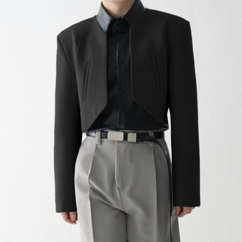 INCERUN Men Blazer Solid Color Open Stitch Long Sleeve Irregular Thin Suits Men 2024 Streetwear Fashion Casual Crop Coats S-5XL