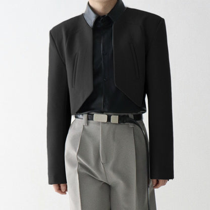 INCERUN Men Blazer Solid Color Open Stitch Long Sleeve Irregular Thin Suits Men 2024 Streetwear Fashion Casual Crop Coats S-5XL