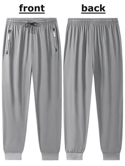 Men's Athletic Stretchy Quick Dry Pants with Zipper Pockets Lightweight Sweatpants for Outdoor Hiking Fishing Running Workout