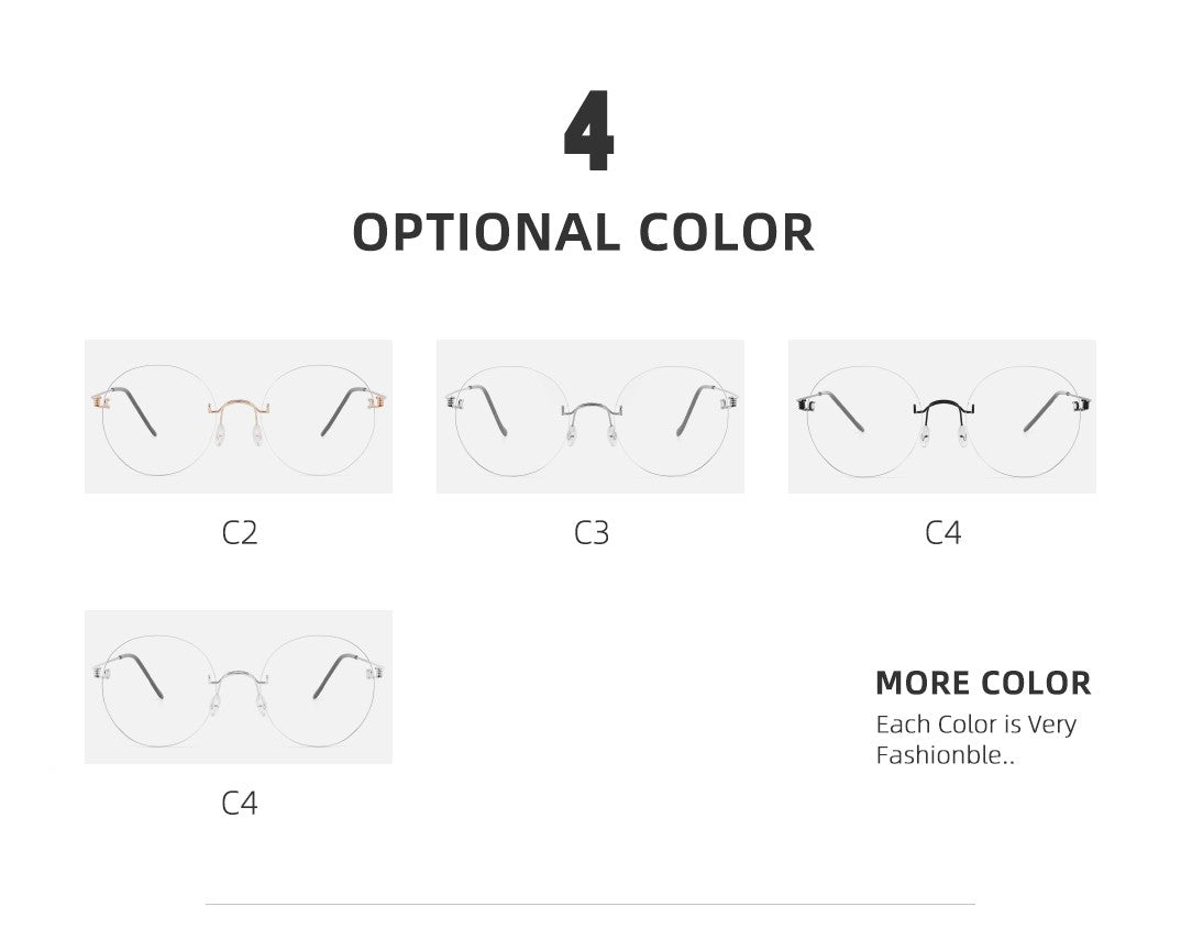 Round Blue Light Glasses Women Screwless Eyeglasses Frame Men 2025 New Women Round Denmark Korean Glasses Frame Vintage Eyewear