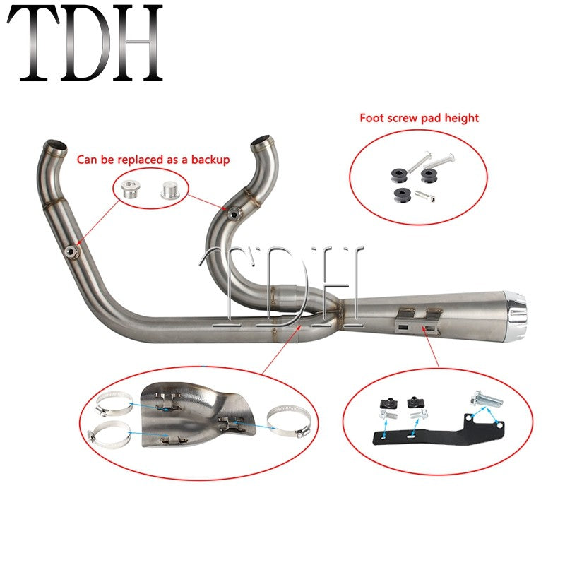 Motorcycle Exhaust Muffle Middle Link Pipe Mid-control Exhaust System For Harley Softail Street Bob Standard FXST FXBBS FXBB 18+