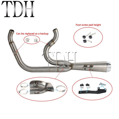 Motorcycle Exhaust Muffle Middle Link Pipe Mid-control Exhaust System For Harley Softail Street Bob Standard FXST FXBBS FXBB 18+
