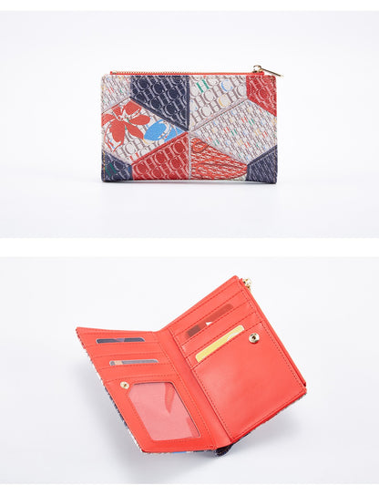 Printed Women's Long Wallet Luxury Brand Retro Classic PVC Material 2025 New Fashionable Simple Card Bag