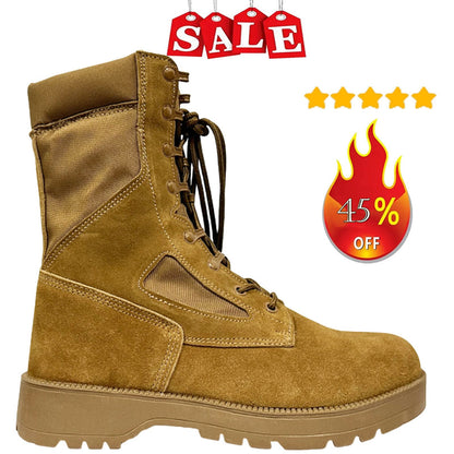 Novas Botas Táticas de Combate Masculinas de Couro para Homens, Botas Masculinas Respiráveis de Cano Curto para Caminhada ao Ar Livre e Deserto
