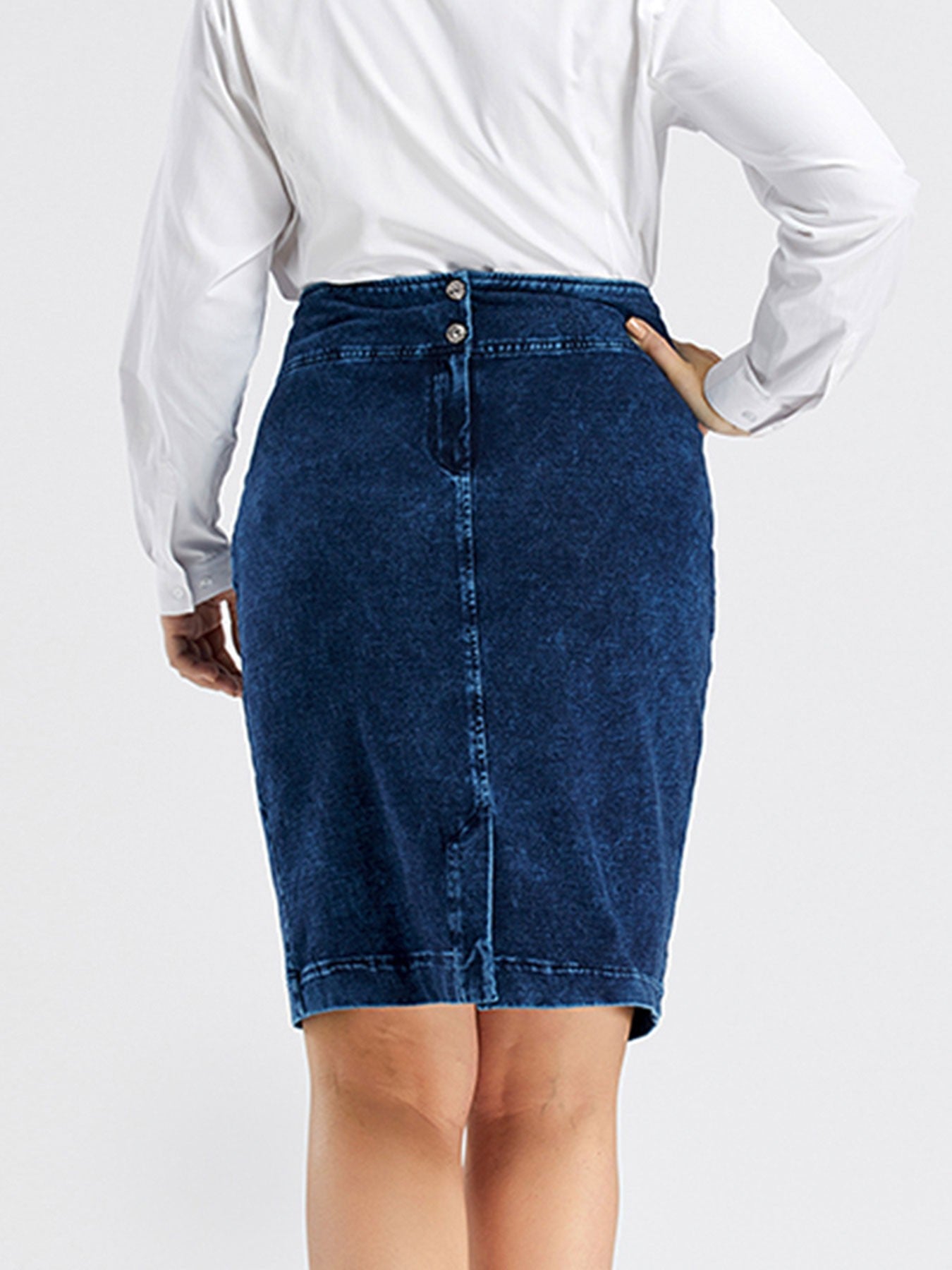 Women Plus Size Knitted Spring And Autumn Denim Fashion Skirt
