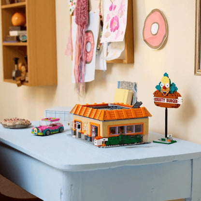 1635pçs Brinquedo Quente Vista da Rua Virginia Simpsons Restaurantes Krusty Burger 10352 Conjunto de Blocos de Construção Modelo Presentes de Aniversário e Natal
