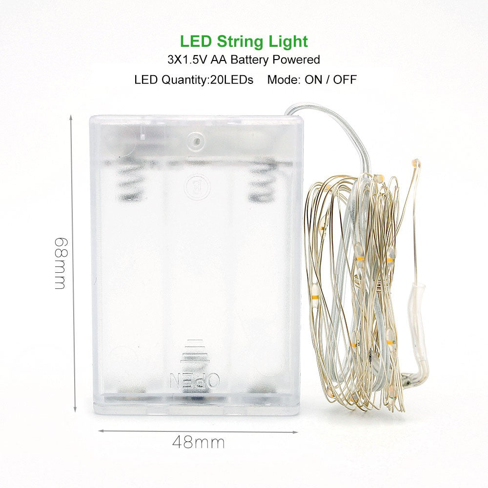 10pcs 2m 3M 5M 50led Copper Wire LED String lights Holiday lighting Fairy Garland For Christmas Tree Wedding Party Decoration