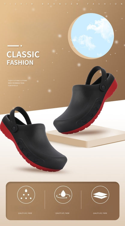 Men Chef Clogs Men Kitchen Shoes EVA Injection Shoes Anti-slip Outsole Comfortable Garden Clogs Waterproof Sandal Big Size 40-46