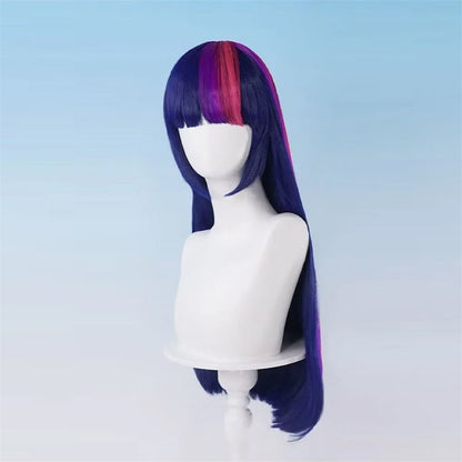Pony Friends Twilight Sparkle Peruca Cosplay Ombre Cor Sintética Longa Reta Peruca Anime Coser Peruca de Alta Qualidade Festa de Halloween