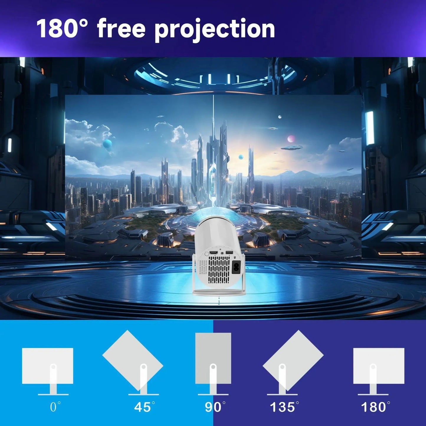 O novo projetor em forma de diamante X8 pode projetar tanto em ambientes internos quanto externos. Projetor de alta definição. Boas opções para presentear.