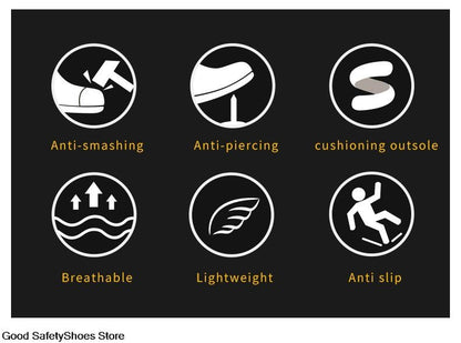 Fashion Safety Shoes With Steel Toe Cap Work Sneakers Men Women Work Shoes Puncture-Proof Work Safety Boots Safety Footwear 2024