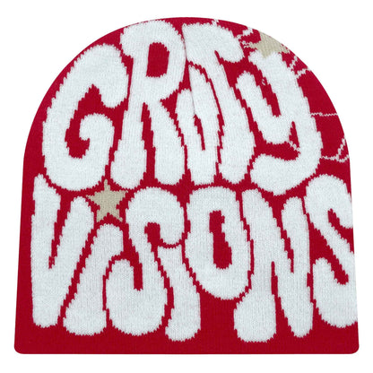 New  European and American popular acrylic material GR letter jacquard outdoor fashion knitted hat for men and women beanie hat