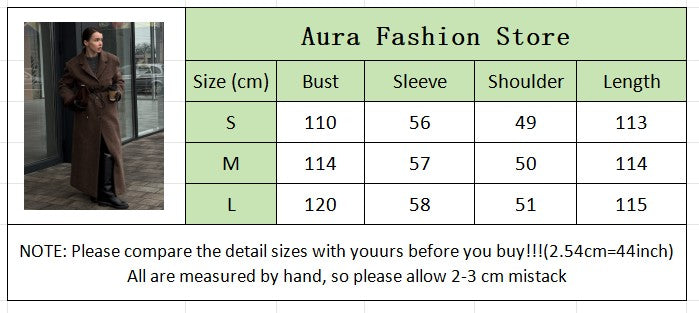 Women Shoulder Pad Wool Long Coats Fashion Lapel Single-breasted Long Sleeve Coat Chic 2025 Autumn Lady Commute Street Outerwear